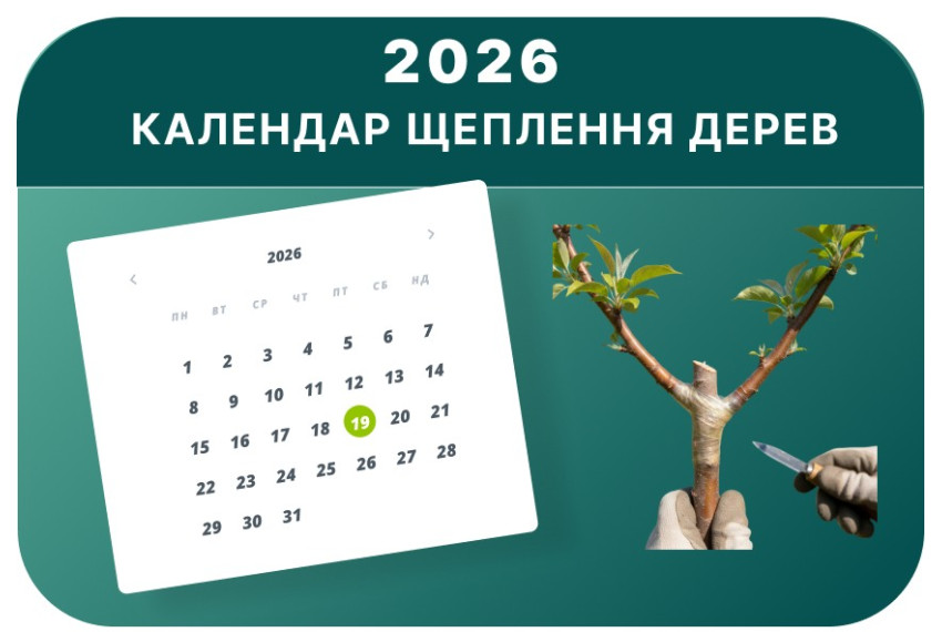 Календар щеплення дерев на 2026 рік