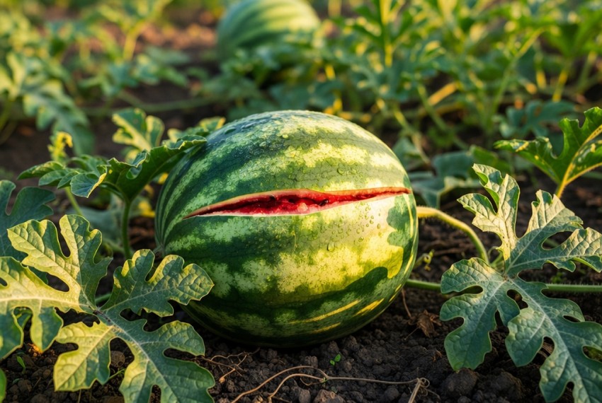 Чому тріскається кавун на грядці: причини та як запобігти?
